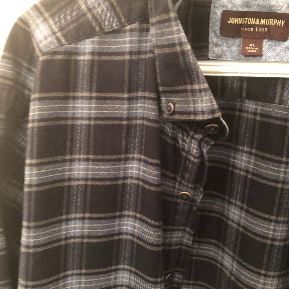 Jonston & Murphy men long sleeve shirt, blue navy - Picture 2 of 9